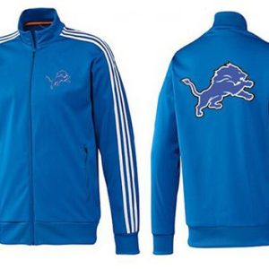 Superb Sleek Chic NFL Detroit Lions Team Logo Jacket Blue_2