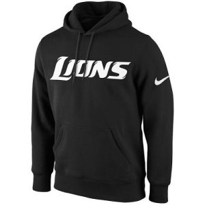 Superb Trendy Men's Detroit Lions Black KO Wordmark Performance Hoodie