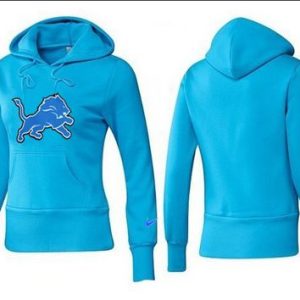 Superb Trendy Women's Detroit Lions Logo Pullover Hoodie Light Blue