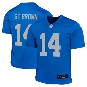 Superb Unique Premium Amon-Ra St. Brown Detroit Lions Nike Youth Alternate Game Jersey - Blue
