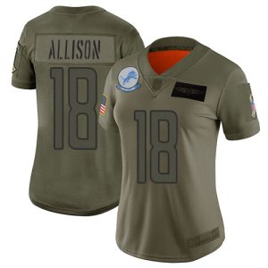 Trendy Attractive Outstanding Lions #18 Geronimo Allison Camo Women's Stitched NFL Limited 2019 Salute To Service Jersey