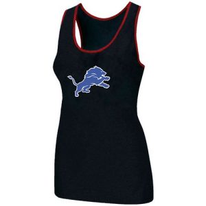 Trendy Dashing Stunning Women's Detroit Lions Big Logo Tri-Blend Racerback Stretch Tank Top Black
