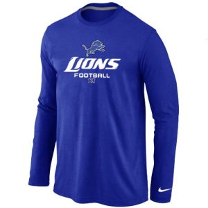 Trendy Eye - catching Detroit Lions Critical Victory Long Sleeve T-Shirt Blue