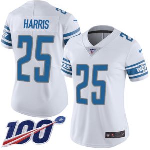 Trendy Graceful Lions #25 Will Harris White Women's Stitched NFL 100th Season Vapor Untouchable Limited Jersey