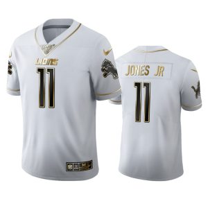 Trendy Handsome Graceful Attractive Detroit Lions #11 Marvin Jones Jr Men's White Golden Edition Vapor Limited NFL 100 Jersey