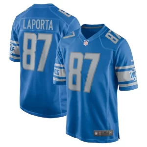 Trendy Handsome Sam LaPorta Detroit Lions Nike Team Game Jersey - Blue