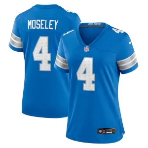 Trendy Impressive Handsome Eye - catching Emmanuel Moseley Detroit Lions Nike Women's Team Game Jersey - Blue