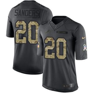 Trendy Outstanding Exquisite High Quality Lions #20 Barry Sanders Black Youth Stitched NFL Limited 2016 Salute to Service Jersey