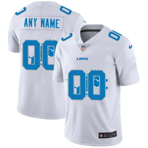 Trendy Premium Alluring Detroit Lions Custom White Men's Team Logo Dual Overlap Limited NFL Jersey