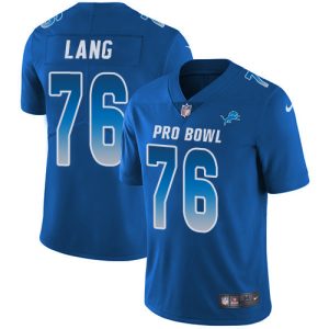 Trendy Premium Elegant Lions #76 T.J. Lang Royal Youth Stitched NFL Limited NFC 2018 Pro Bowl Jersey