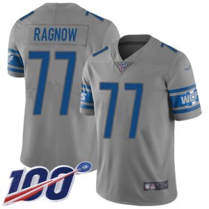 Trendy Stylish Lions #77 Frank Ragnow Gray Men's Stitched NFL Limited Inverted Legend 100th Season Jersey
