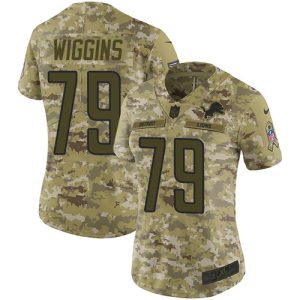 Trendy Unique Exclusive Fabulous Lions #79 Kenny Wiggins Camo Women's Stitched NFL Limited 2018 Salute To Service Jersey