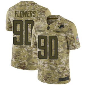 Unique Exquisite Impressive Lions #90 Trey Flowers Camo Men's Stitched NFL Limited 2018 Salute To Service Jersey