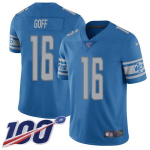 Unique Fantastic Modern Exclusive Lions #16 Jared Goff Blue Team Color Youth Stitched NFL 100th Season Vapor Untouchable Limited Jersey
