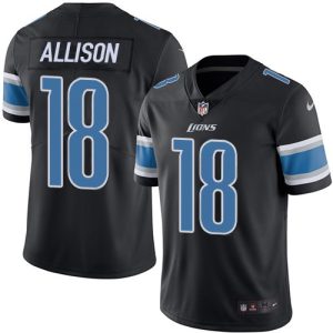 Unique Gorgeous Lions #18 Geronimo Allison Black Youth Stitched NFL Limited Rush Jersey