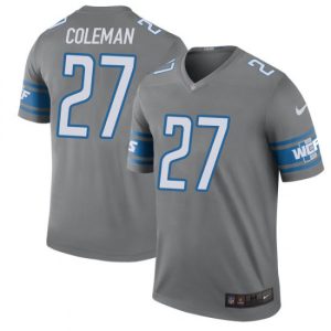 Unique Luxurious Fabulous Lions #27 Justin Coleman Gray Men's Stitched NFL Limited Rush Jersey
