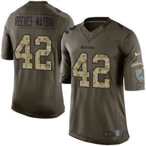 Unique Luxurious Handsome Lions #42 Jalen Reeves-Maybin Green Men's Stitched NFL Limited 2015 Salute to Service Jersey