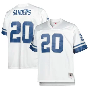 Unique Marvelous Sleek Modern Barry Sanders Detroit Lions Big & Tall 1996 Retired Player Replica Jersey - White