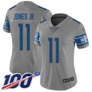Unique Modern Lions #11 Marvin Jones Jr Gray Women's Stitched NFL Limited Inverted Legend 100th Season Jersey