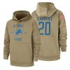 Unique Outstanding Eye - catching Detroit Lions #20 Barry Sanders Tan 2019 Salute To Service Name & Number Sideline Therma Pullover Hoodie