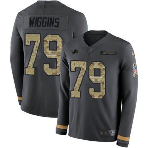 Unique Stunning Marvelous Chic Lions #79 Kenny Wiggins Anthracite Salute to Service Youth Stitched NFL Limited Therma Long Sleeve Jersey